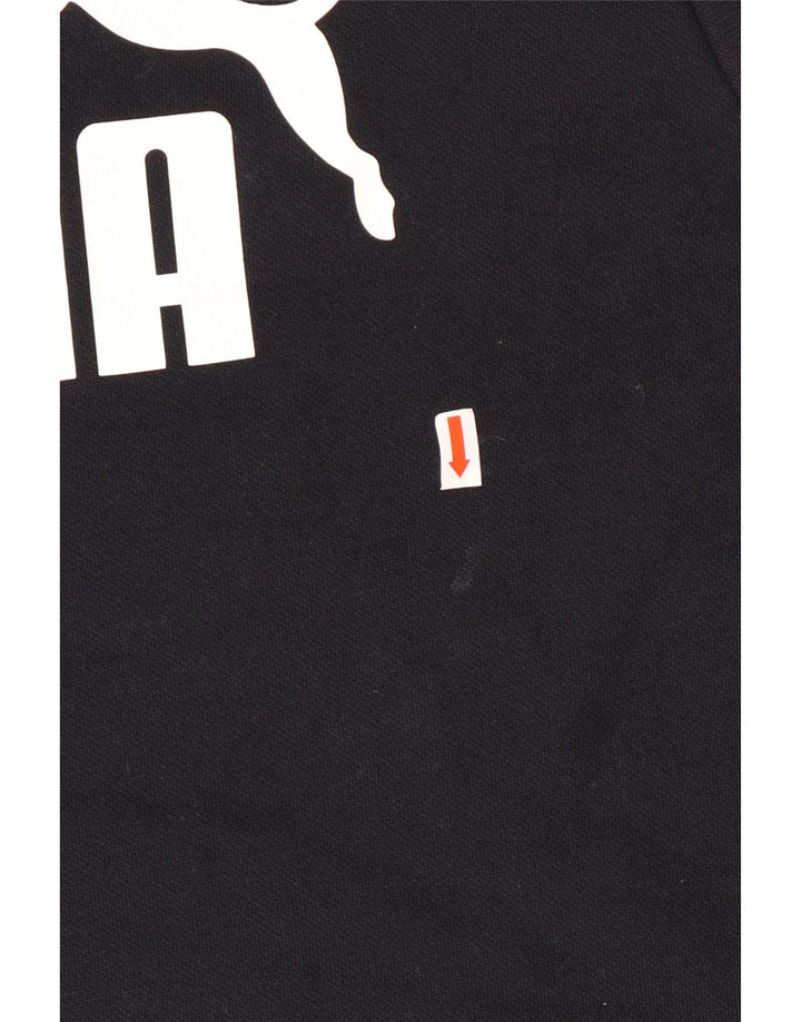PUMA Mens Graphic Moletom Jumper Médio Algodão Preto