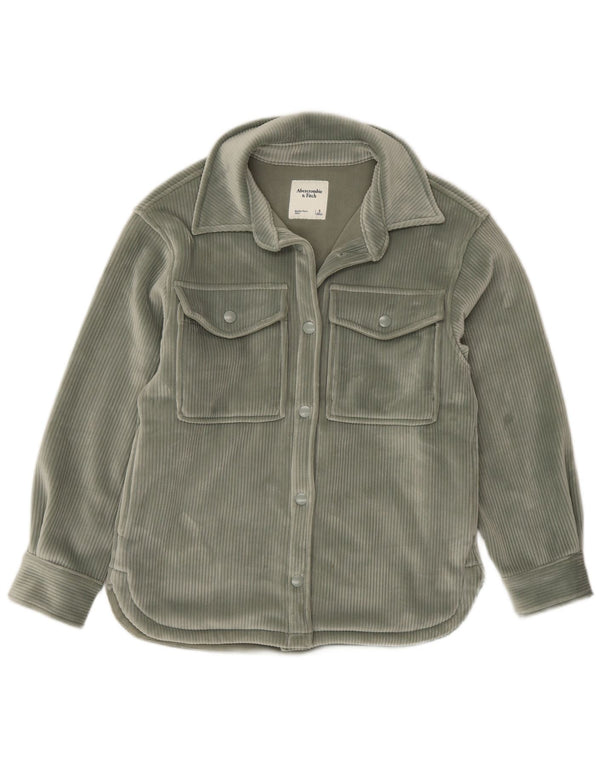 Camisa feminina de lã grande Abercrombie & Fitch Reino Unido 10 pequena verde