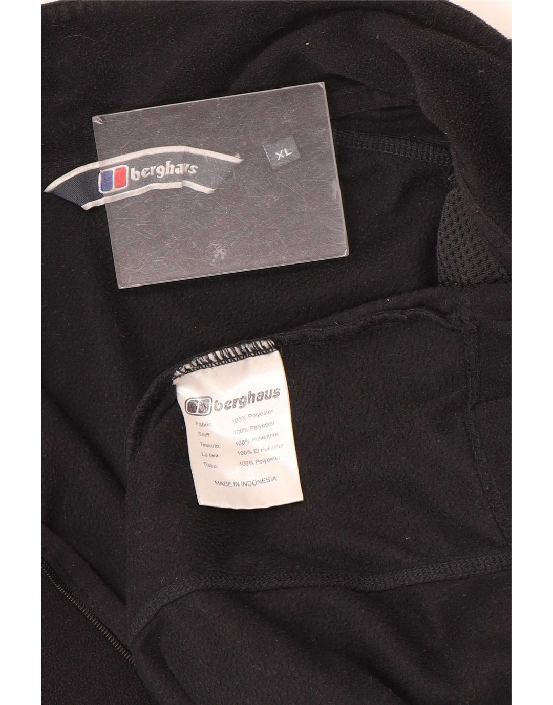 Berghaus Suéter masculino de lã com zíper e gola XL poliéster preto