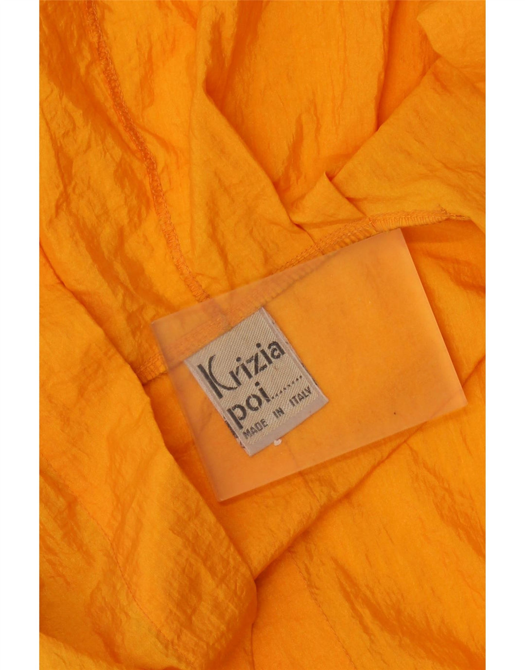 Capa de chuva feminina grande com capuz KRIZIA IT 40 pequena laranja poliamida