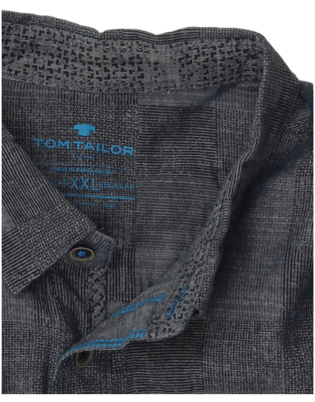 Camisa masculina TOM TAILOR 2XL azul marinho geométrica