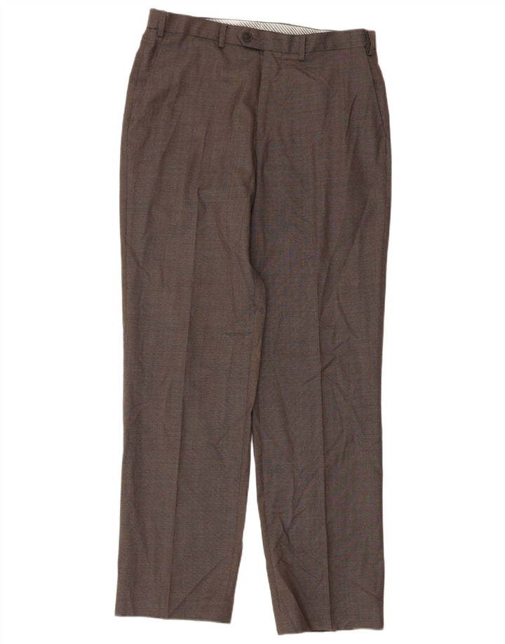Calça masculina de terno reto MARKS & SPENCER W34 L33 poliéster cinza