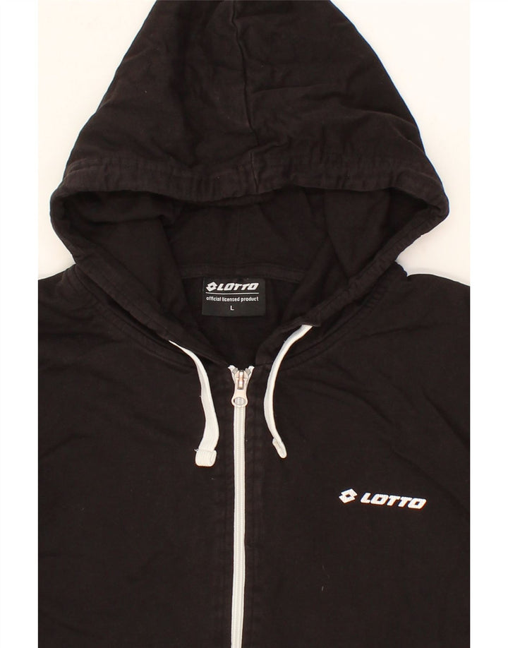 LOTTO Mens Zip Hoodie Sweater Large Black Cotton Vintage Lotto and Second-Hand Lotto from Messina Hembry 