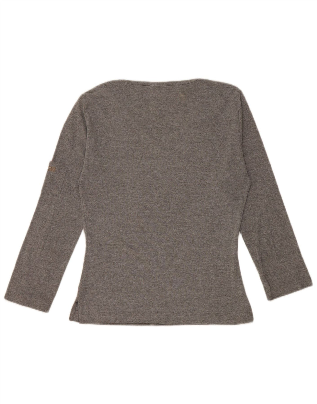Guess Womens Crop Top Manga Longa Reino Unido 12 Algodão Cinza Médio
