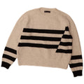 Suéter feminino Marks & Spencer com gola redonda UK 14 listrado cinza médio