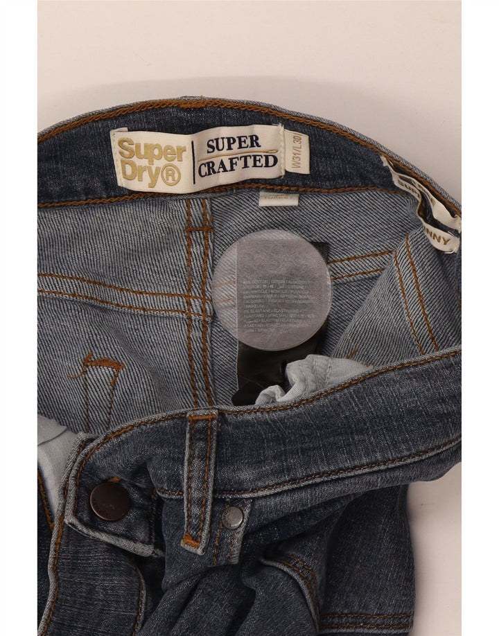 Calça jeans super skinny feminina SUPERDRY cintura média W31 L30 algodão azul marinho