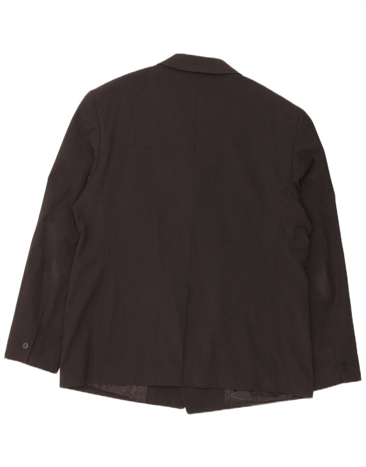 Jaqueta blazer masculina Zara com peito duplo EU 52 grande lã preta