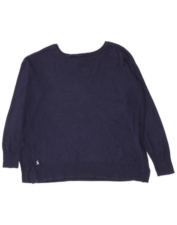 Joules Suéter feminino oversized com gola canoa Reino Unido 12 médio azul marinho
