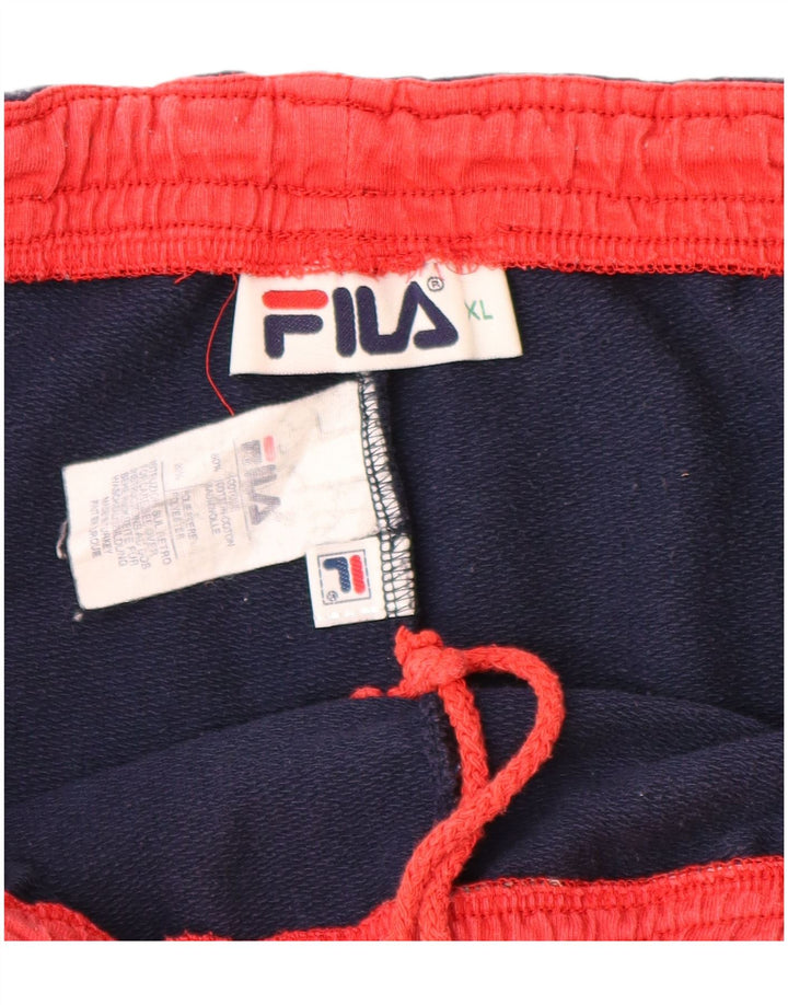 Shorts esportivos masculinos FILA XL azul marinho algodão