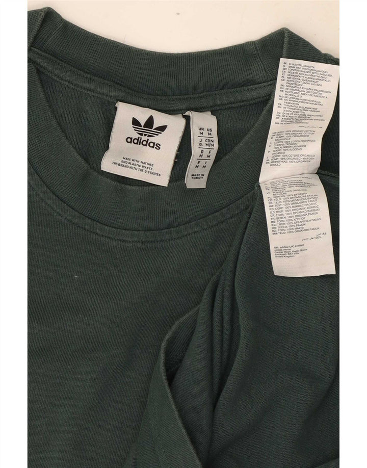 Adidas Mens Camiseta Top Médio Algodão Verde