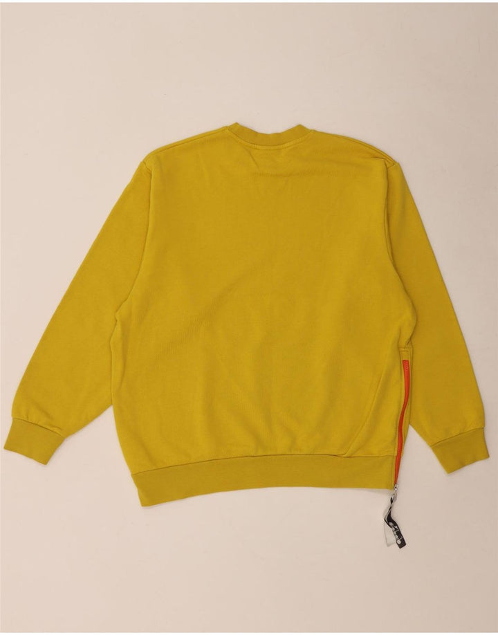 Diadora Mens Graphic Loose Fit Moletom Jumper Pequeno Amarelo Colorblock