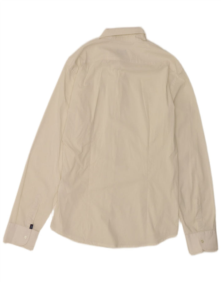 Trussardi Jeans Camisa masculina média algodão branco