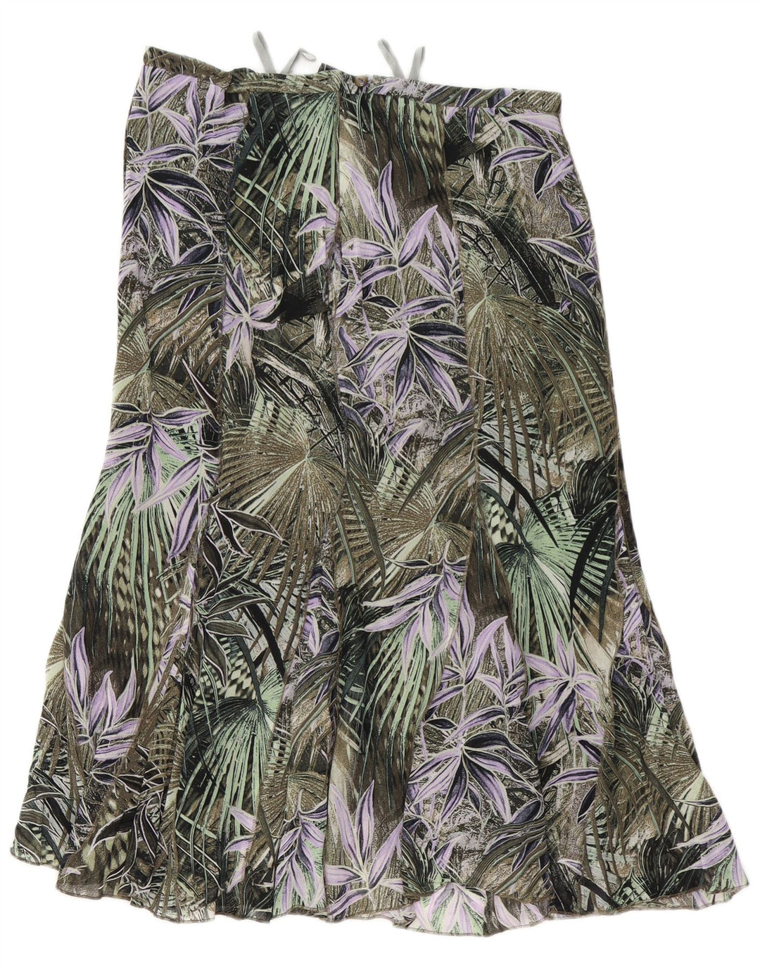 Saia trompete feminina de cintura alta GELCO Reino Unido 16 grande W32 verde floral