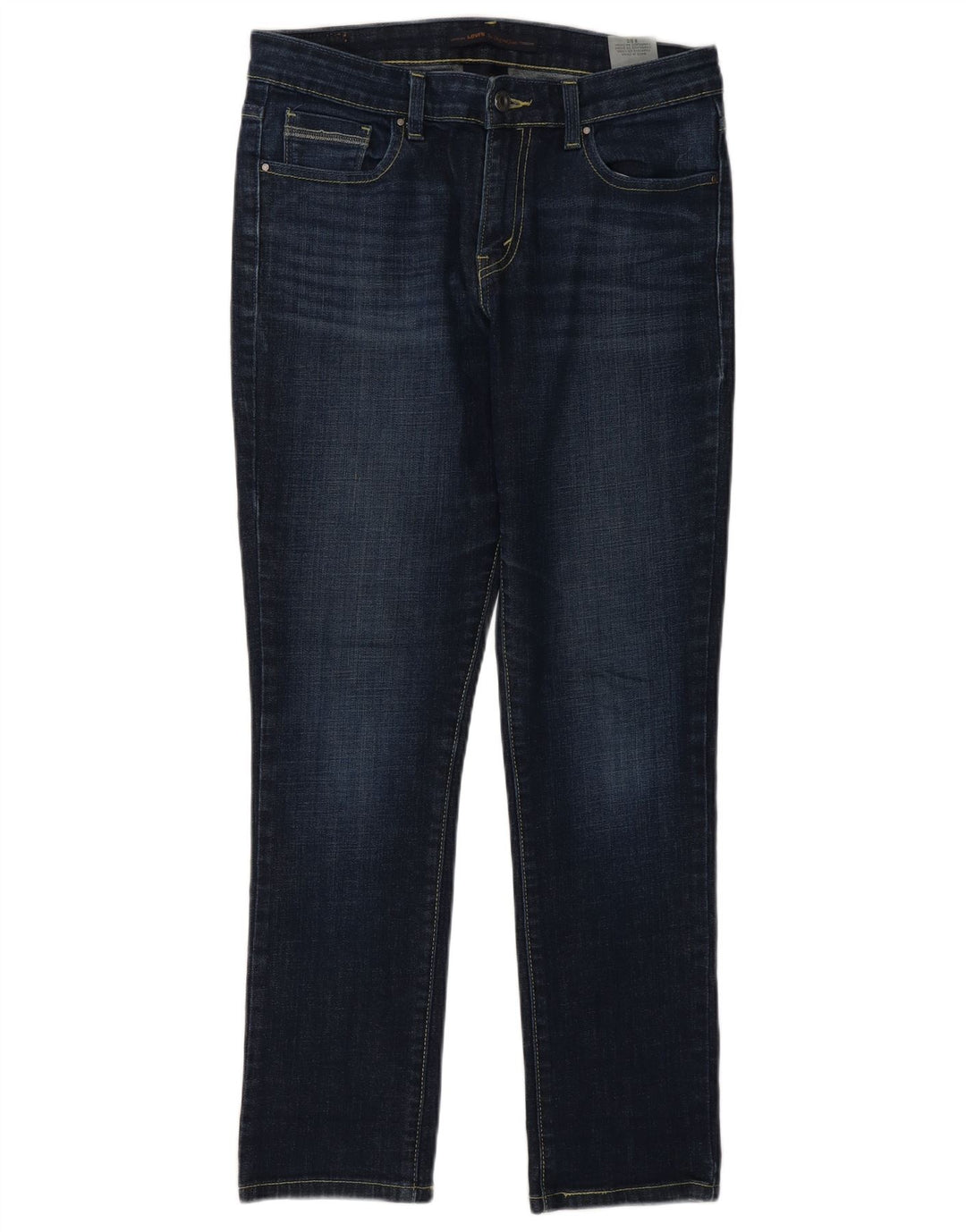 Jeans feminino Levi's Slim US 8 médio W30 L29 algodão azul marinho