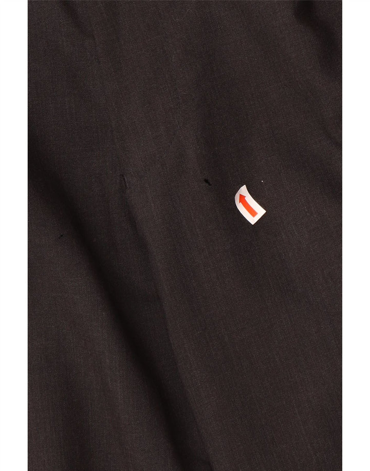 Calça masculina Marks & Spencer com pegged terno W32 L29 lã marrom