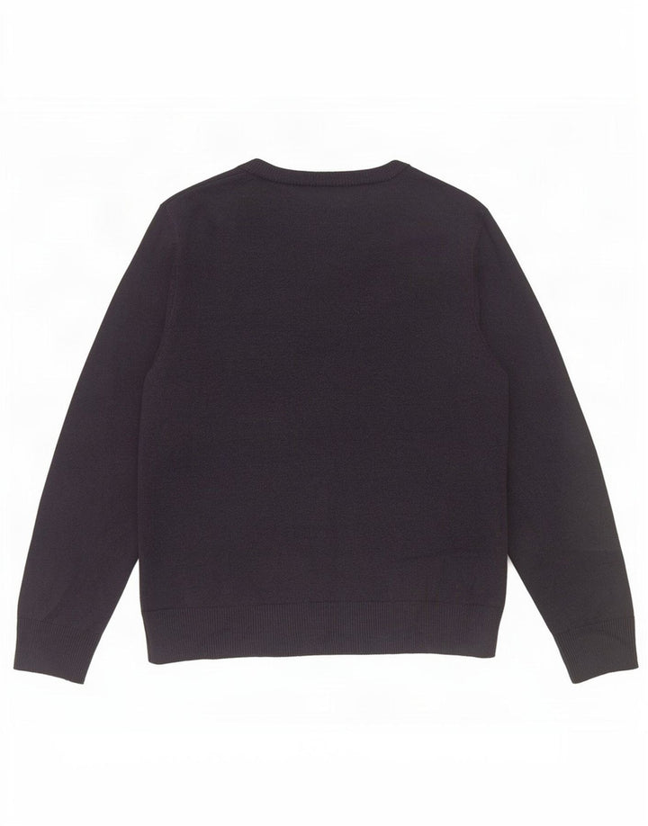 Suéter feminino Marks & Spencer com decote em V Reino Unido 10 pequeno azul marinho