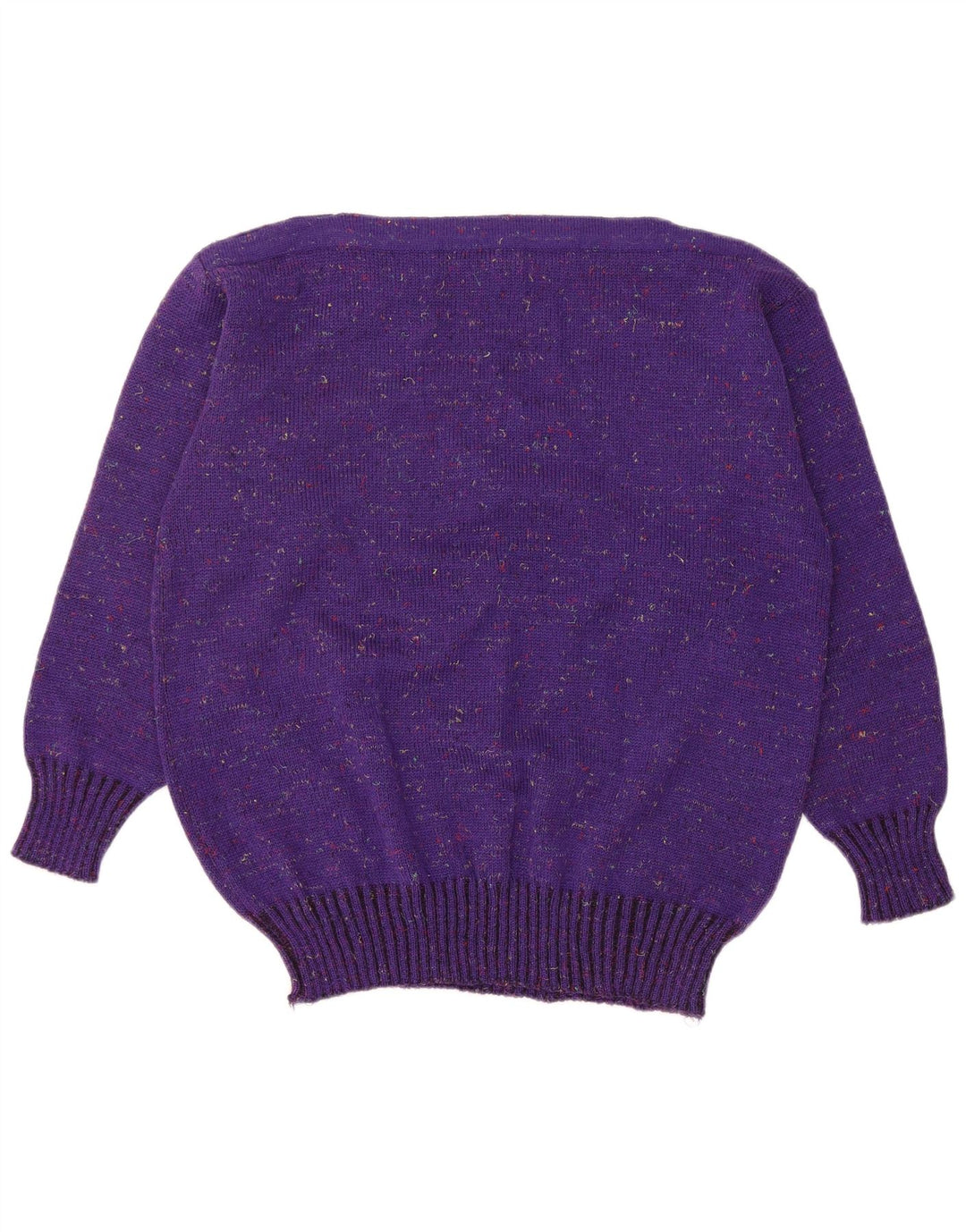 Suéter feminino CHIC com gola canoa EU 46 XL roxo geométrico