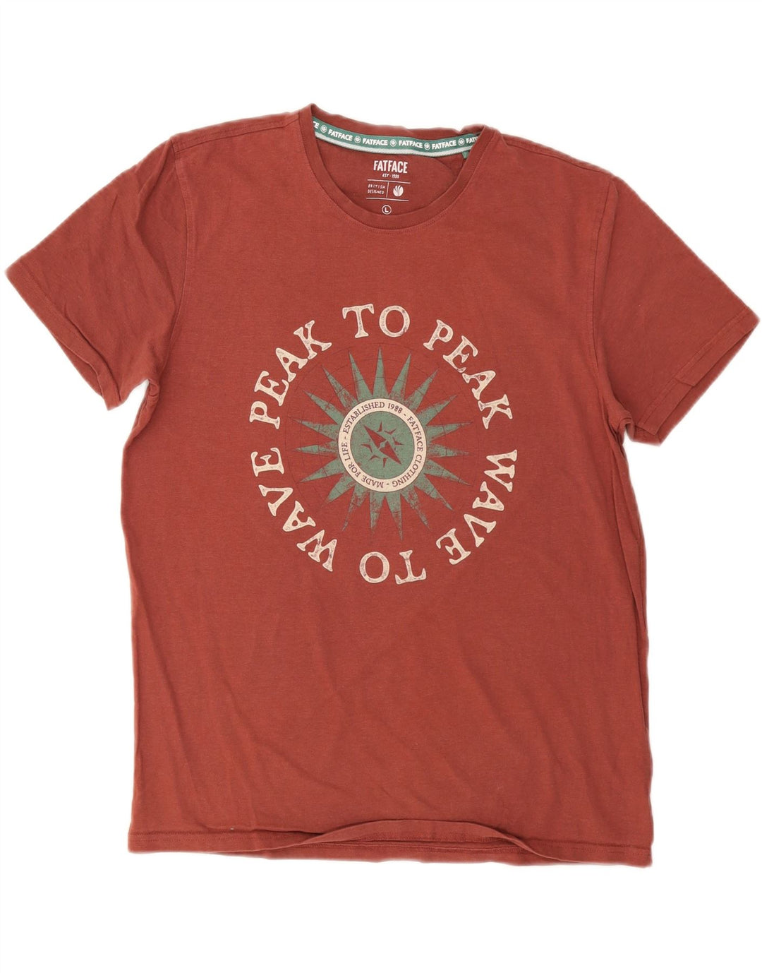Camiseta masculina FAT FACE de ajuste regular com estampa gráfica grande de algodão vermelho