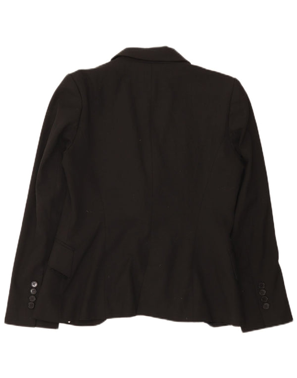 Jaqueta blazer feminina Zara com 1 botão EU 40 poliéster preto médio