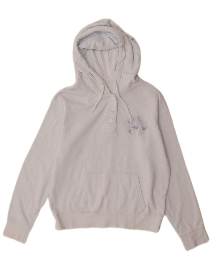 Suéter feminino Rip Curl com capuz e gola grande com botão UK 2 2XS azul