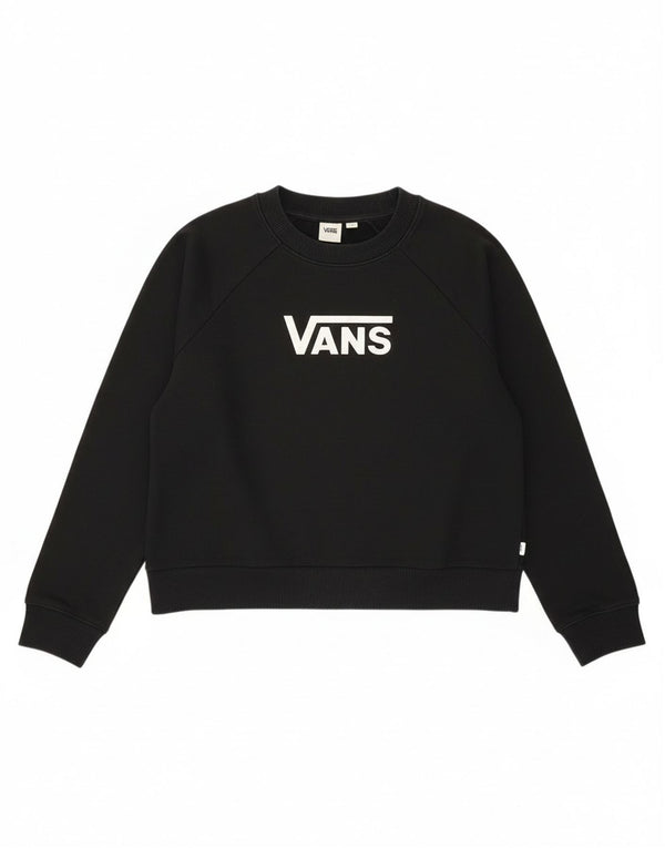 Vans Womens Crop Graphic Oversized Moletom Jumper Reino Unido 14 Médio Preto