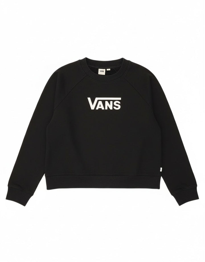 Vans Womens Crop Graphic Oversized Moletom Jumper Reino Unido 14 Médio Preto