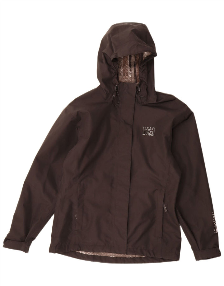 Jaqueta de chuva feminina com capuz Helly Hansen UK 14 poliéster preto médio