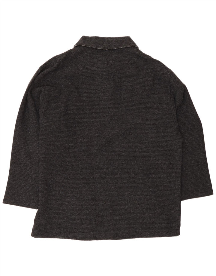 Suéter masculino country com gola polo IT 50 lã cinza médio