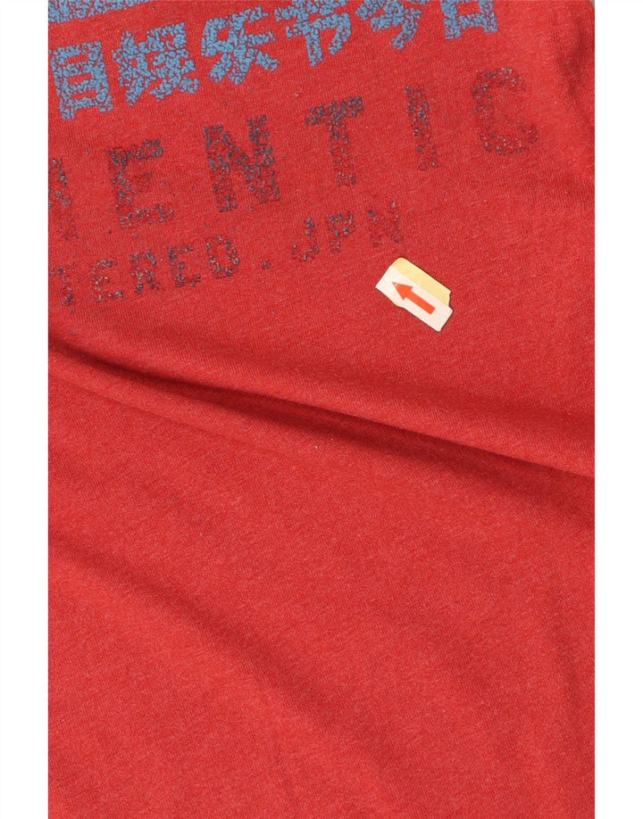 Camiseta masculina gráfica SUPERDRY top pequeno algodão vermelho