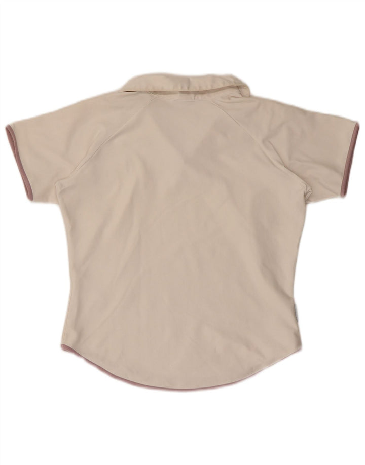 Camisa polo feminina Nike Dri Fit Crop US 8/10 médio branco poliéster