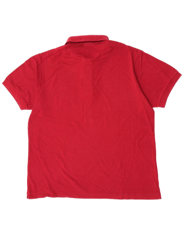 Camisa polo masculina Lacoste tamanho 5 grande algodão vermelho