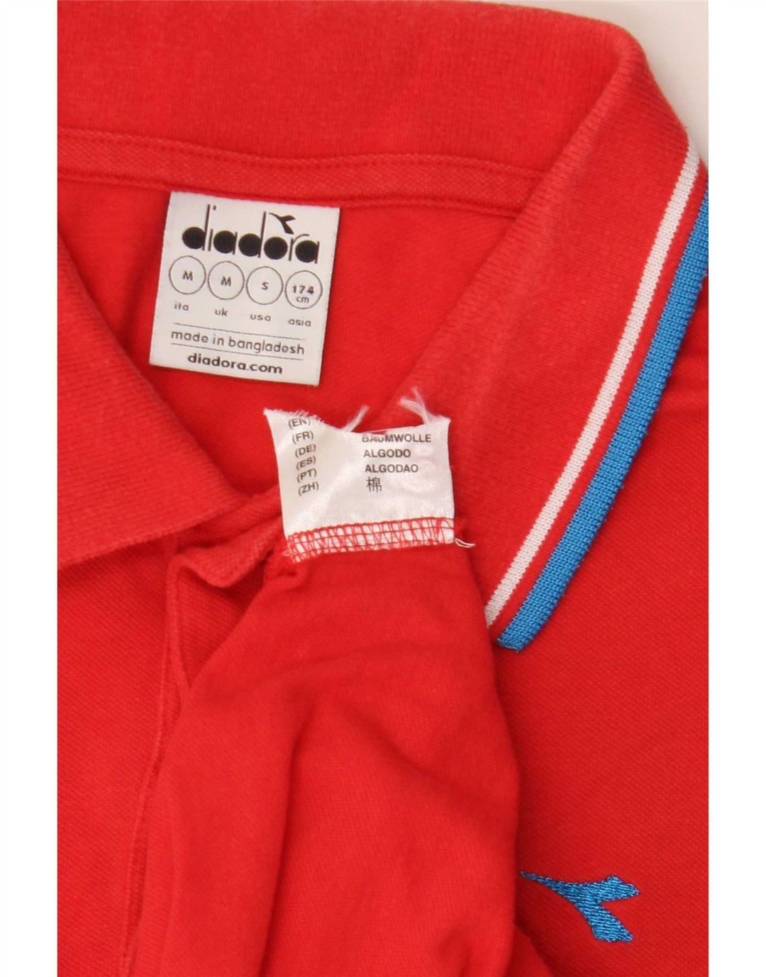 Camisa polo masculina Diadora médio algodão vermelho