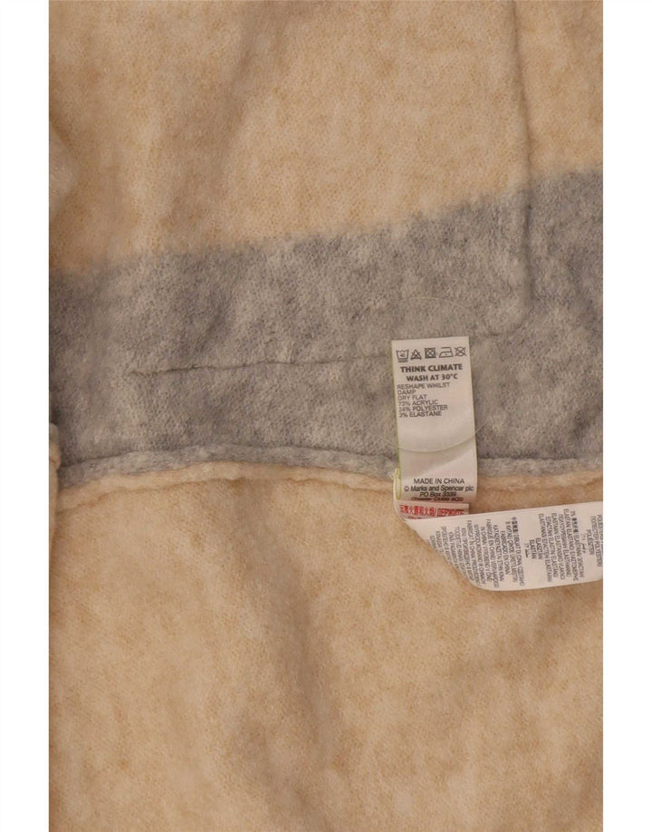 Suéter cardigã feminino grande Marks & Spencer Reino Unido 10 pequeno bege