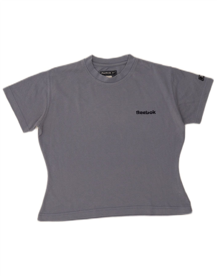 Camiseta Reebok Feminina Crop Top UK 10 Pequena Cinza