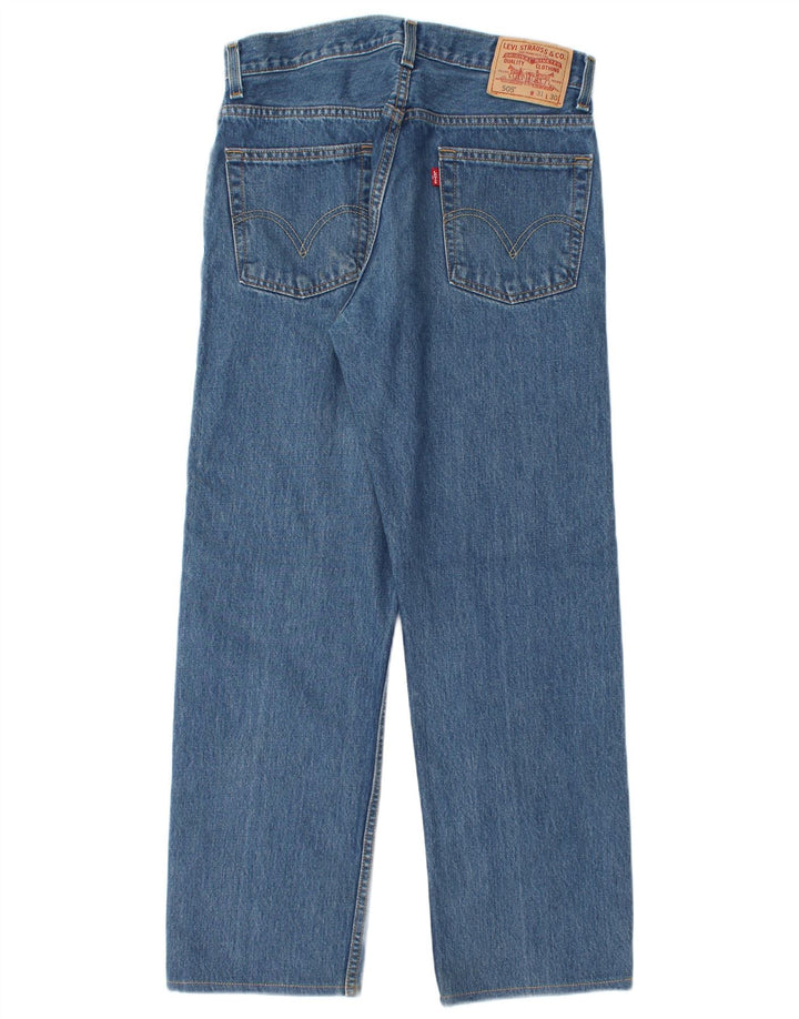 Calça jeans masculina Levi's 505 Regular Fit Straight W31 L28 Azul Algodão