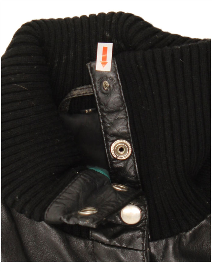 Casaco de couro feminino Gipsy UK 12 médio preto