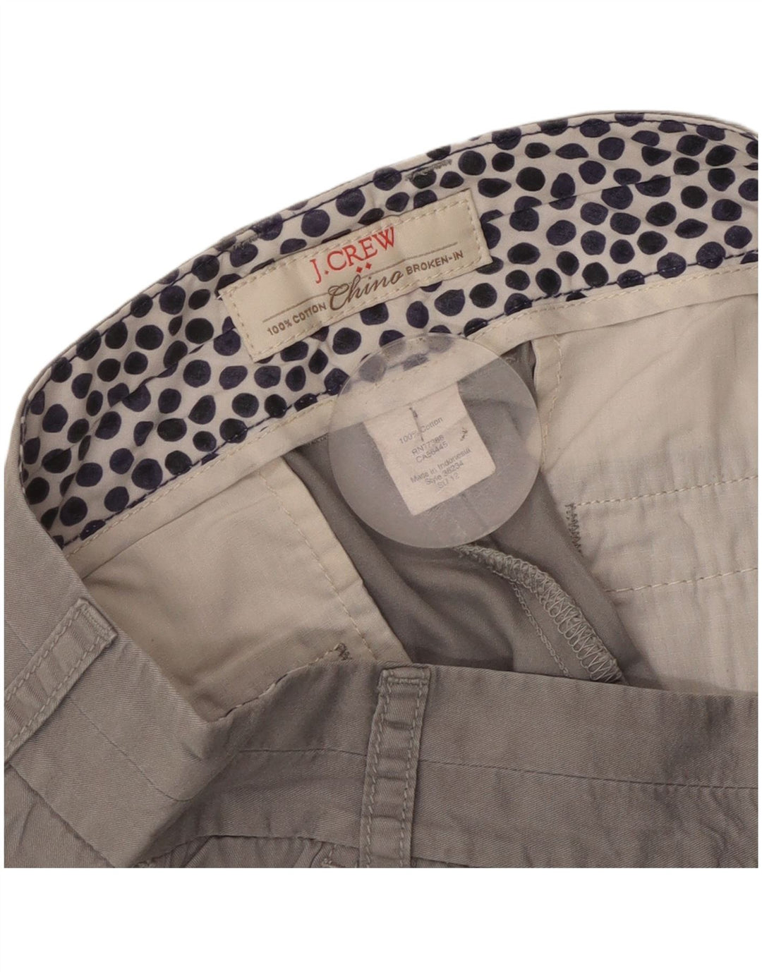 J. Crew Shorts Chino Feminino W30 Algodão Cinza Médio