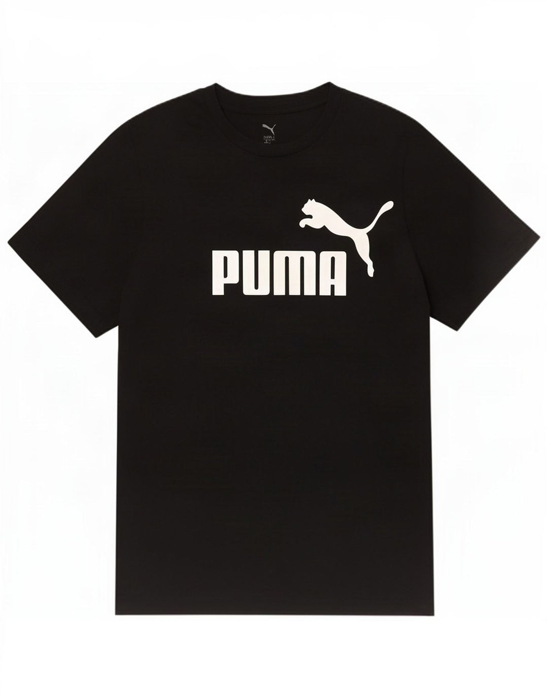 Puma Mens Graphic T-Shirt Top Grande Algodão Preto