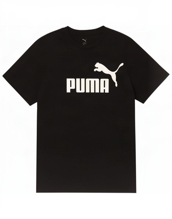 Puma Mens Graphic T-Shirt Top Grande Algodão Preto