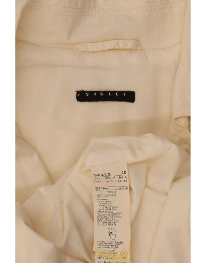 Casaco feminino Sisley Pea IT 40 pequeno algodão branco