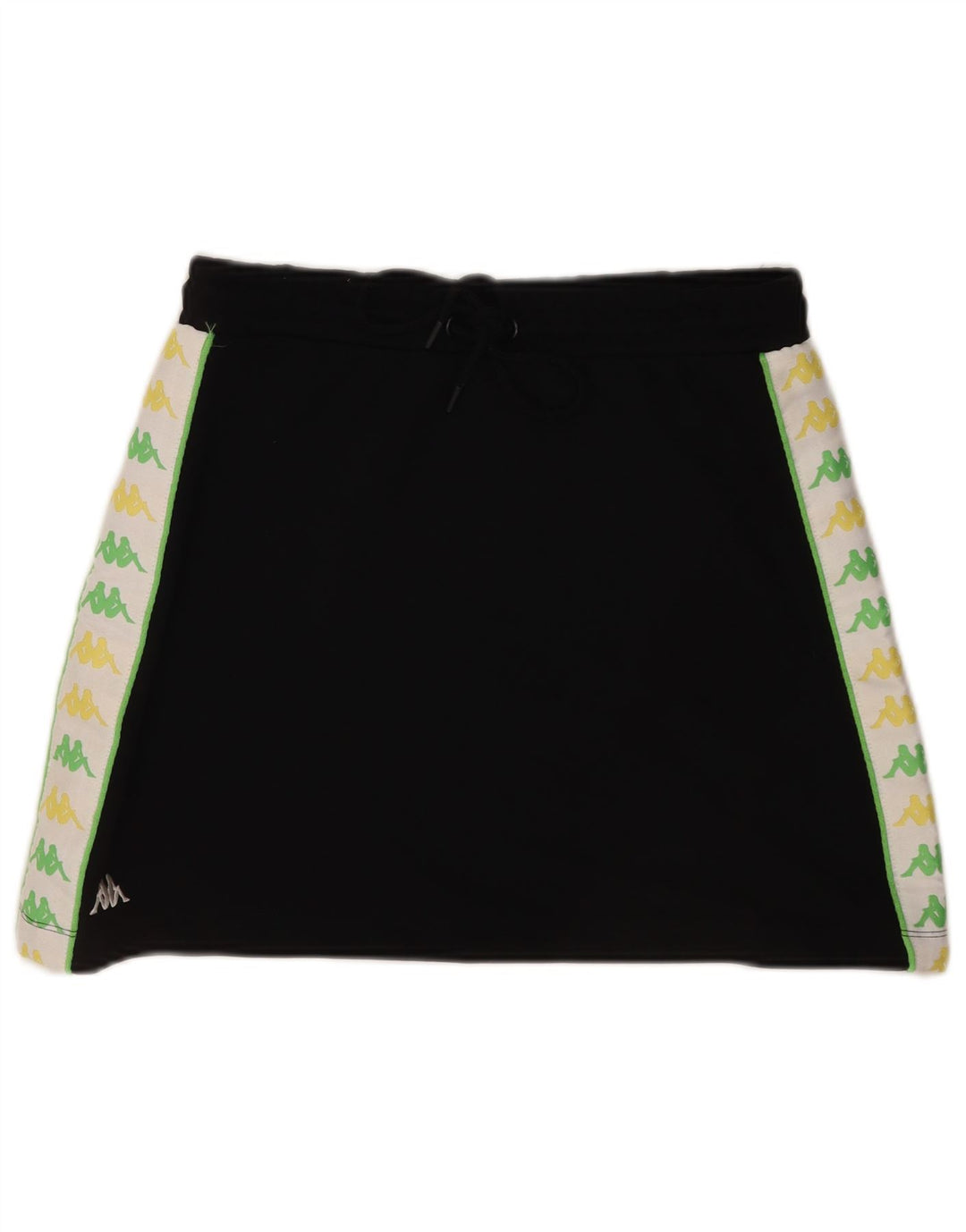 Saia gráfica feminina Kappa UK 14 algodão colorblock preto médio