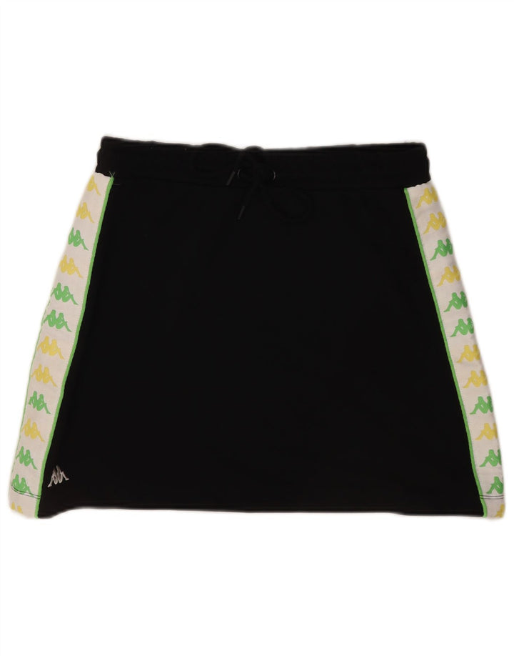 Saia gráfica feminina Kappa UK 14 algodão colorblock preto médio