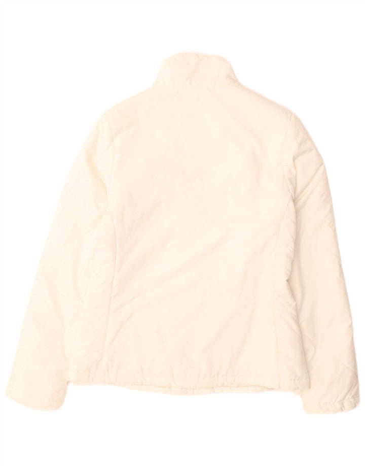 Jaqueta acolchoada feminina Nike UK 12 poliéster branco médio
