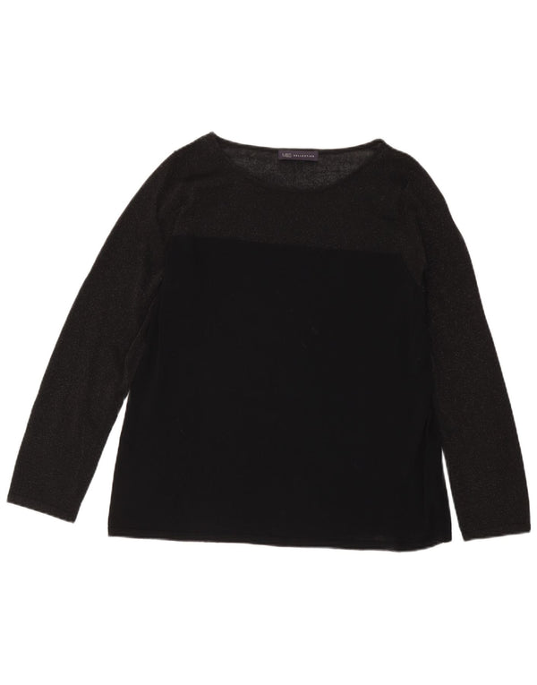Blusa Feminina Marks & Spencer Manga Longa Reino Unido 18 XL Viscose Preta