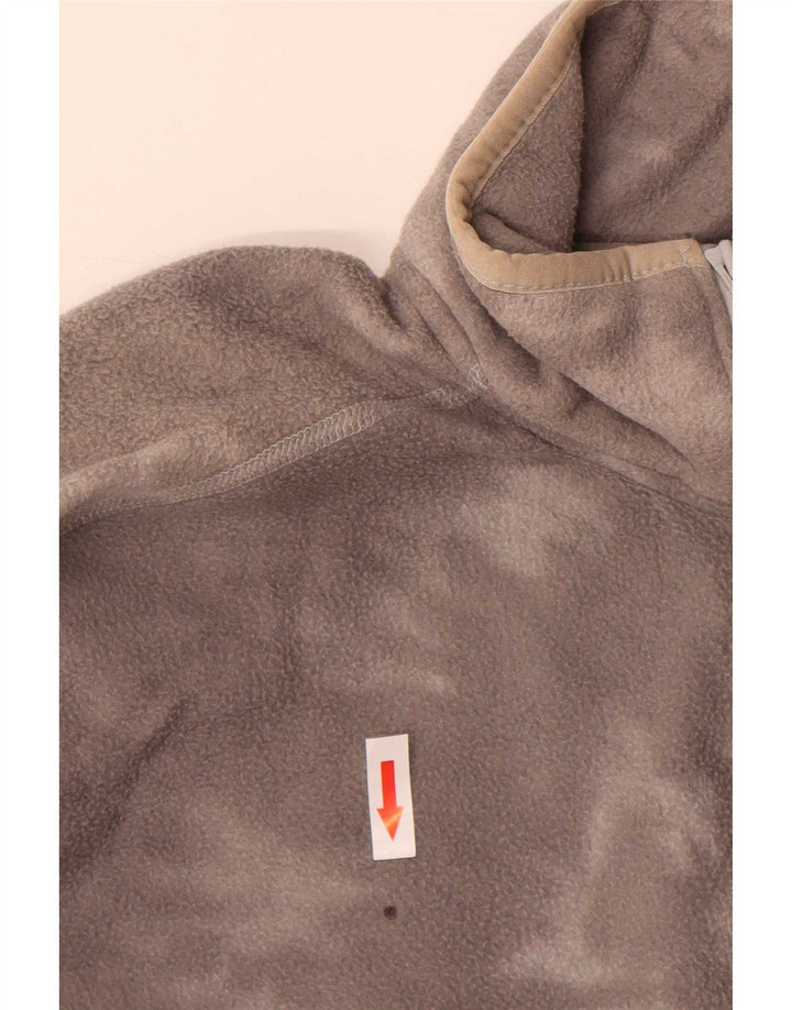 Suéter de lã masculino The North Face com gola zip e poliéster tie-dye cinza médio
