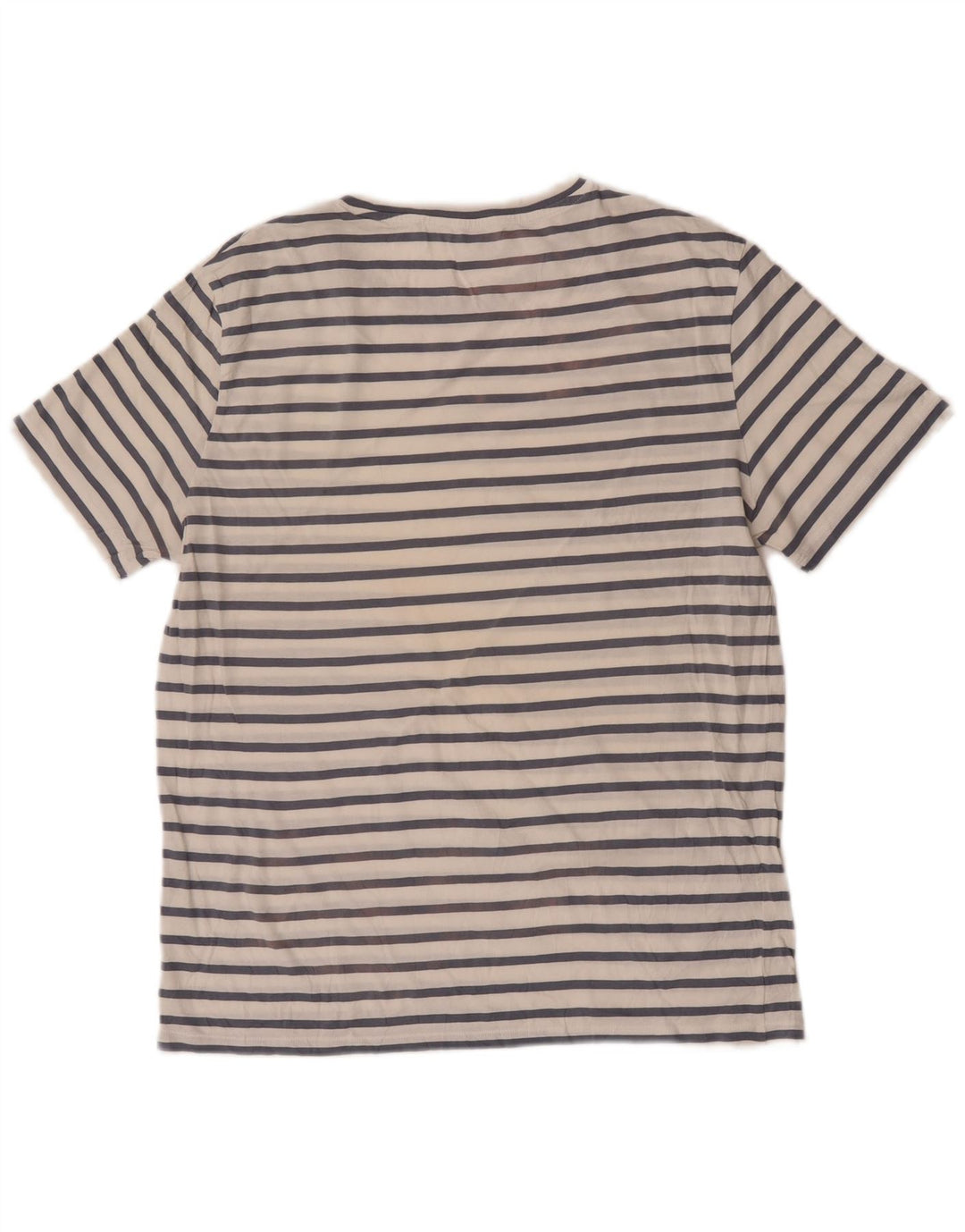 Camiseta masculina COS grande algodão listrado branco