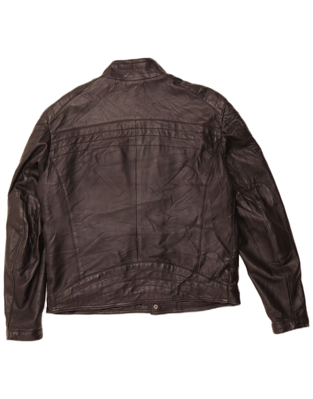 Jaqueta masculina de couro VINTAGE IT 54 2XL couro preto