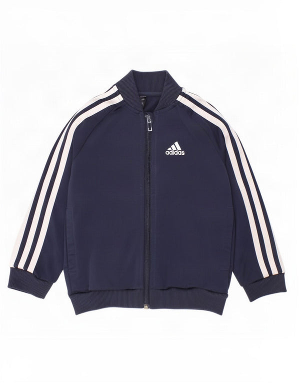 Casaco de treino Adidas Boys 3-4 anos azul marinho poliéster