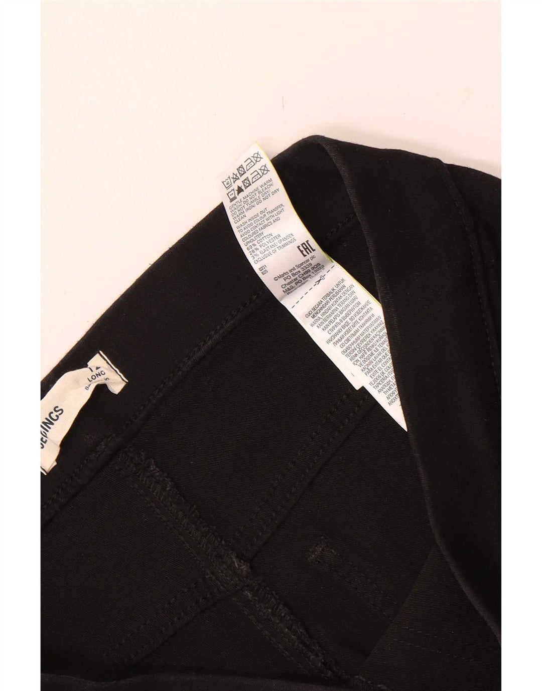 Calça jeans feminina Marks & Spencer UK 12 médio W30 L30 algodão preto