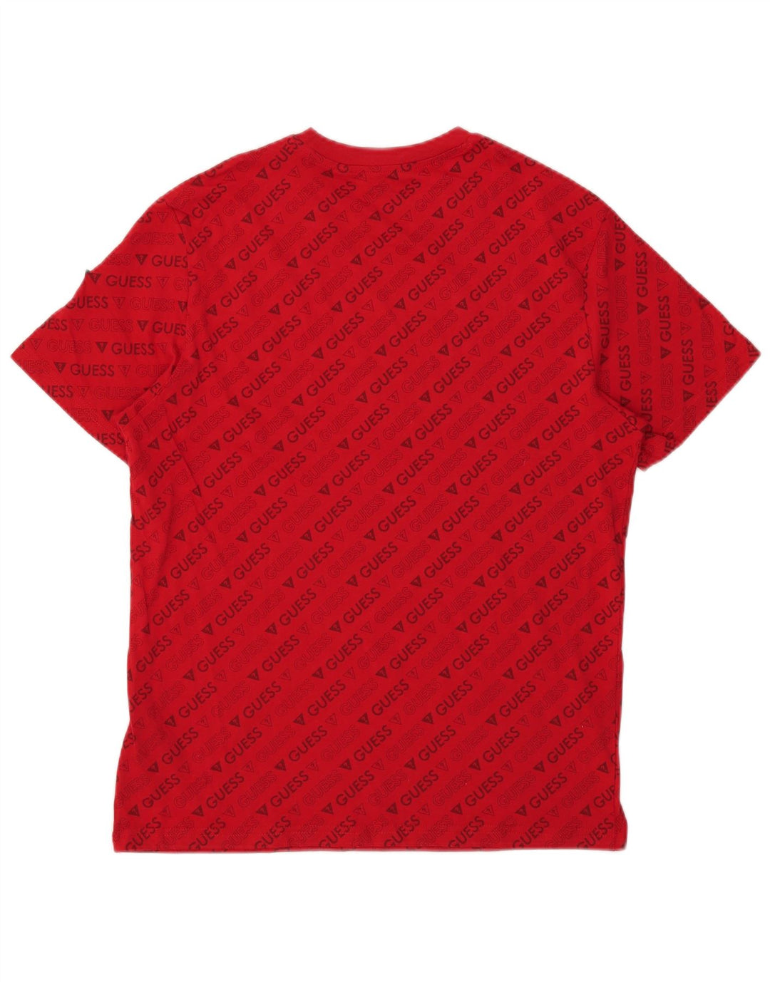 Camiseta masculina gráfica GUESS de algodão vermelho médio